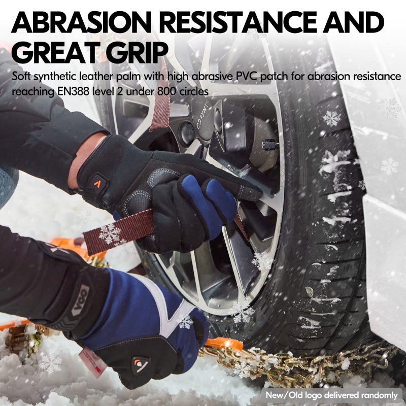 Vgo... 1-Pair -4â„‰ or above 3M Thinsulate C100 Lined High Dexterity Touchscreen Synthetic Leather Winter Warm Work Gloves, Waterproof Insert (Size L, Dark Blue, SL8777FW) - Image 4